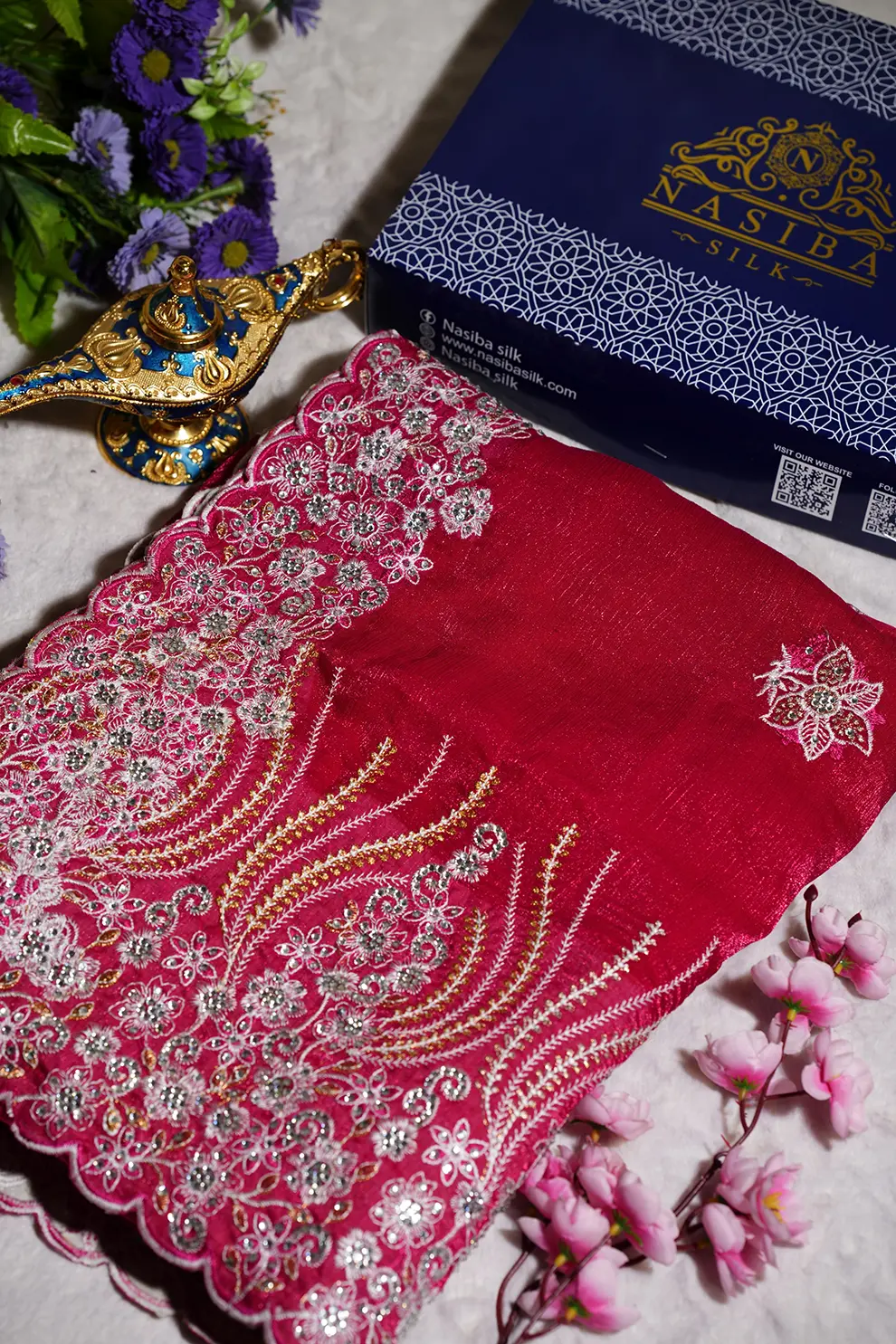 Hot Pink Frendy Silk Paste jemi Chu Georgette party Saree